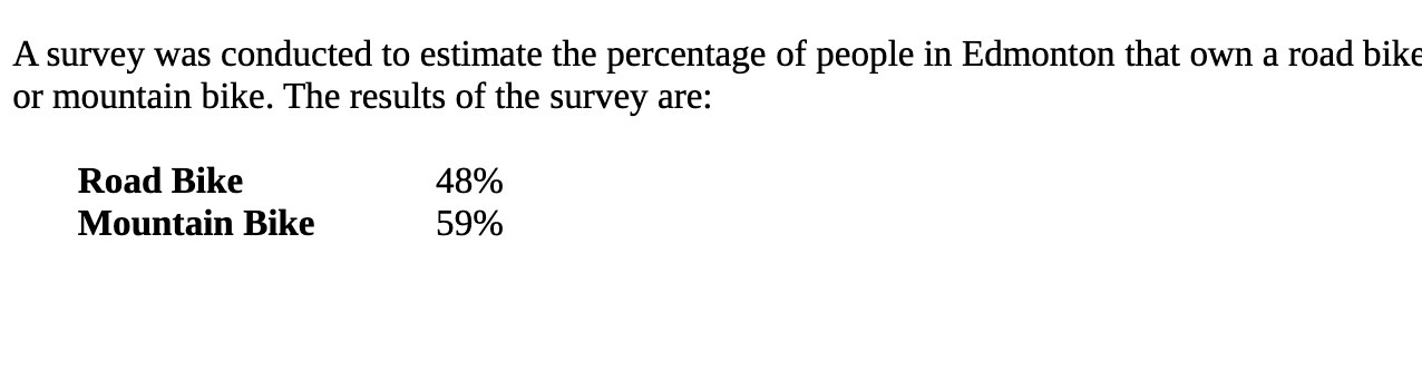 A survey was conducted to estimate the percentage