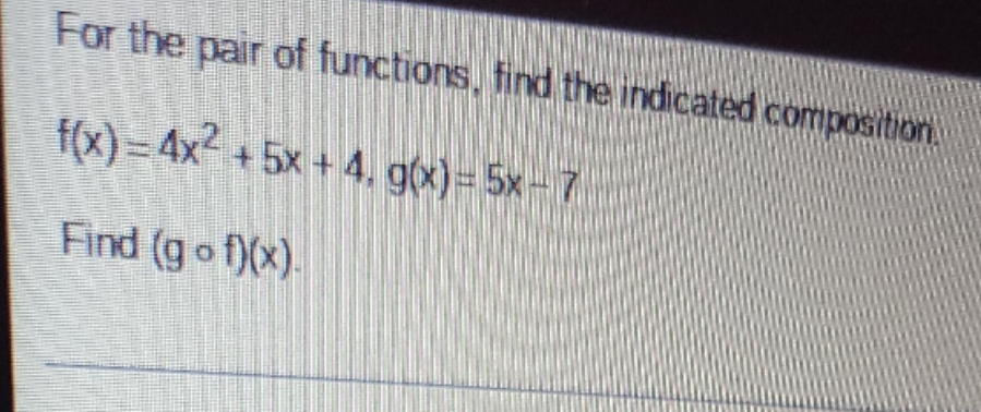 Please help. or the pair of functions. find the