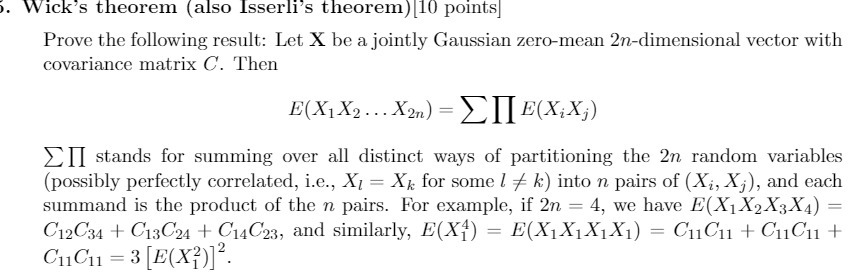. Wick's theorem (also Isserli's
