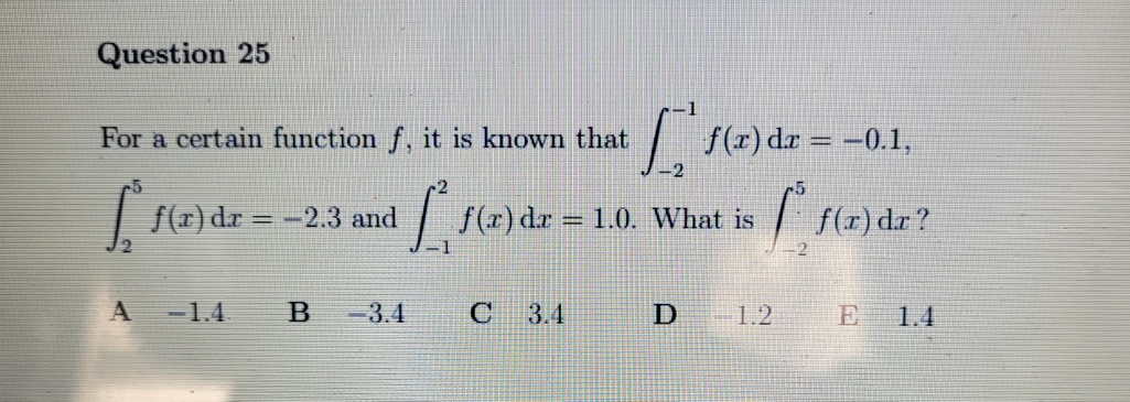 no extra detail Question 25 For a certain