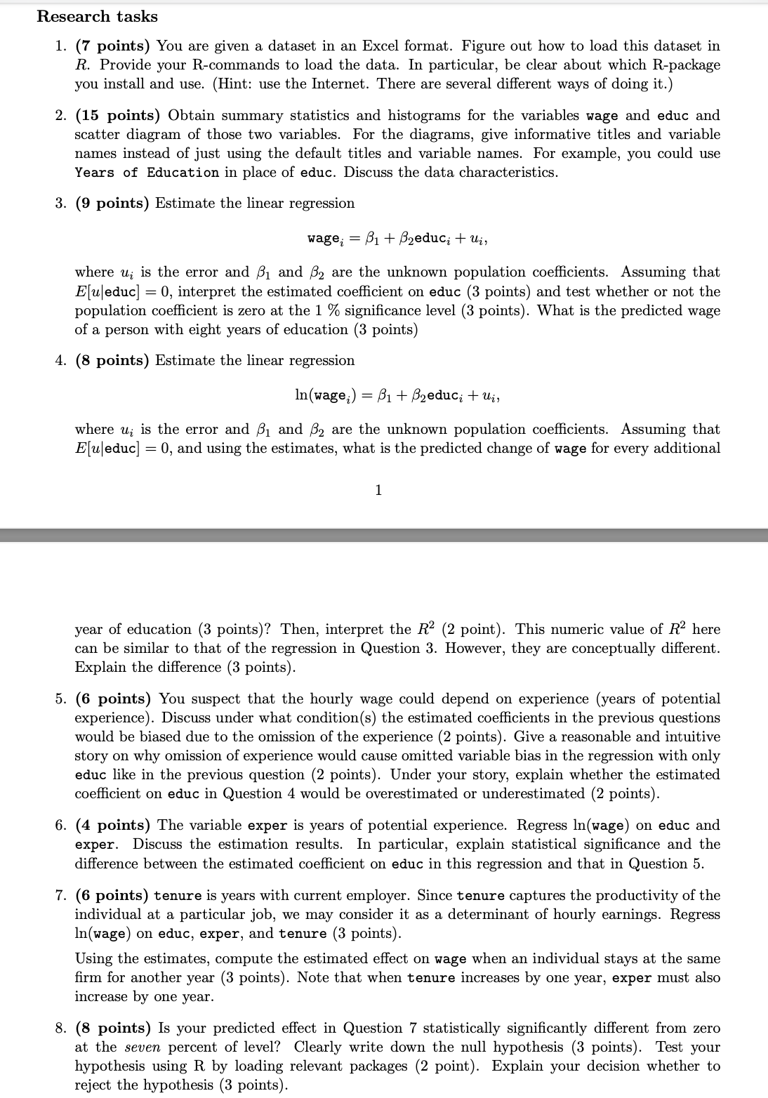 Research tasks 1. (7 points) You are given a