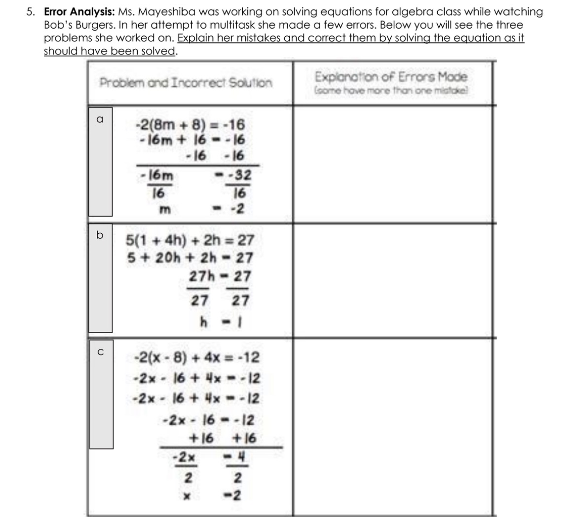 ExplIn if there incorrect or not 5. Error