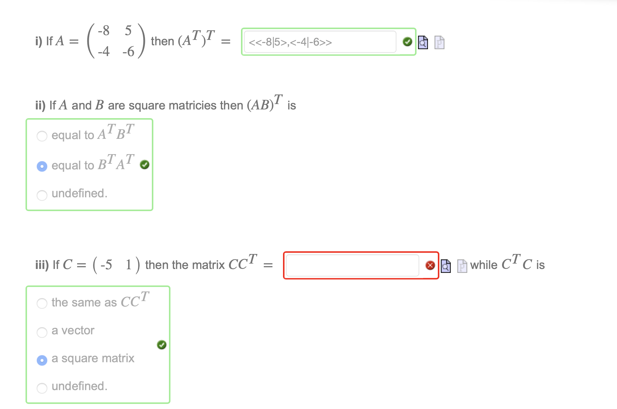 Please help me with the questions I got wrong.