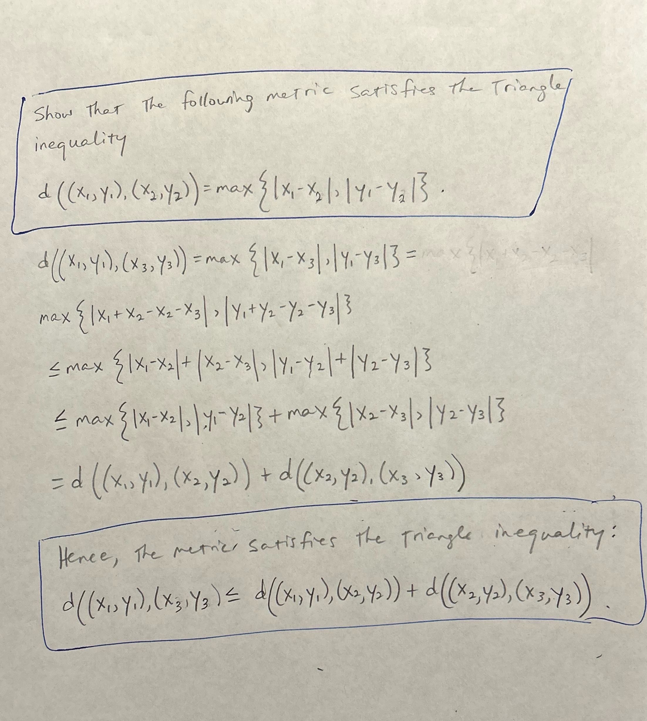 Could someone please check my work? Show That The