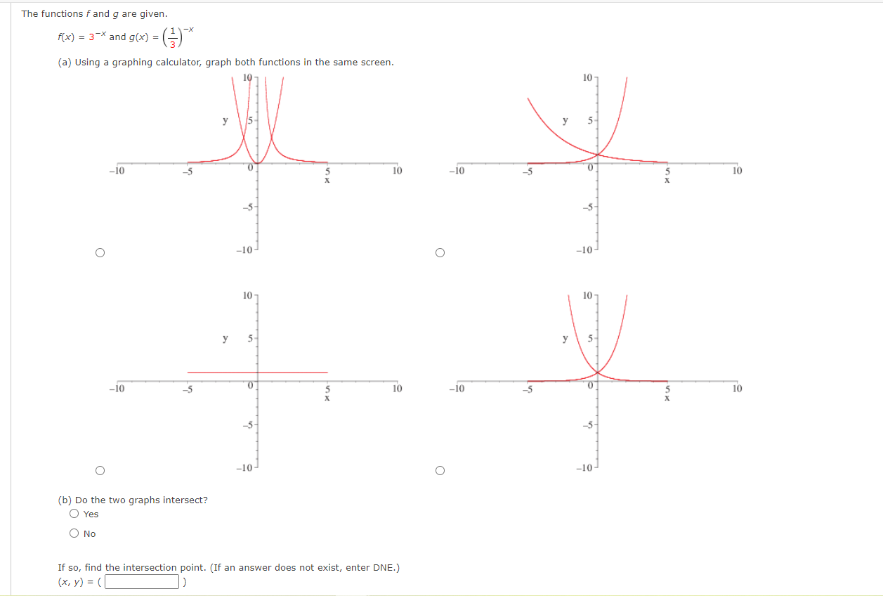 The functions f and g are given. f(x) = 3-* and