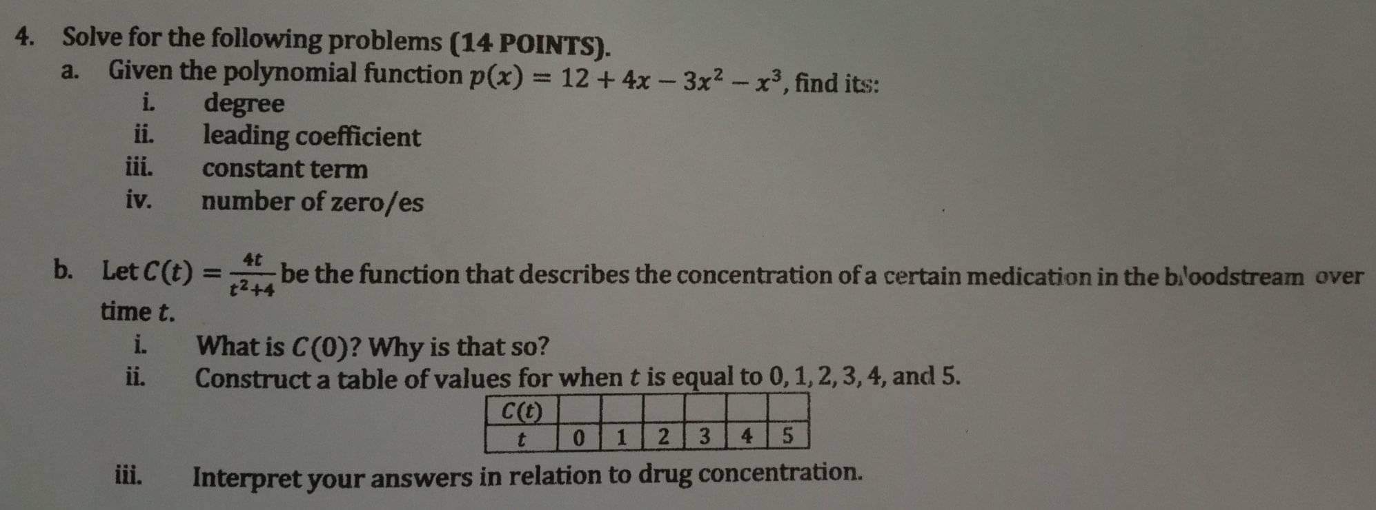 Thankyouuuu 4. Solve for the following problems