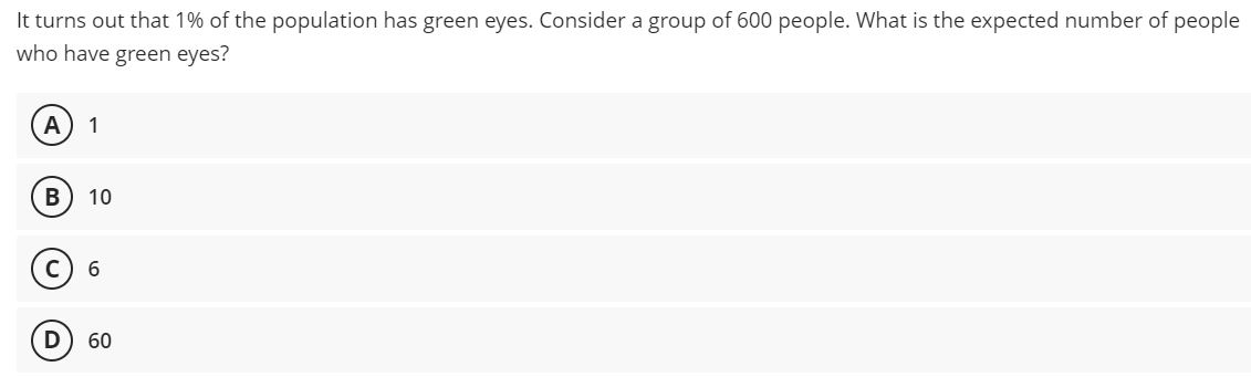 It turns out that 1% of the population has green
