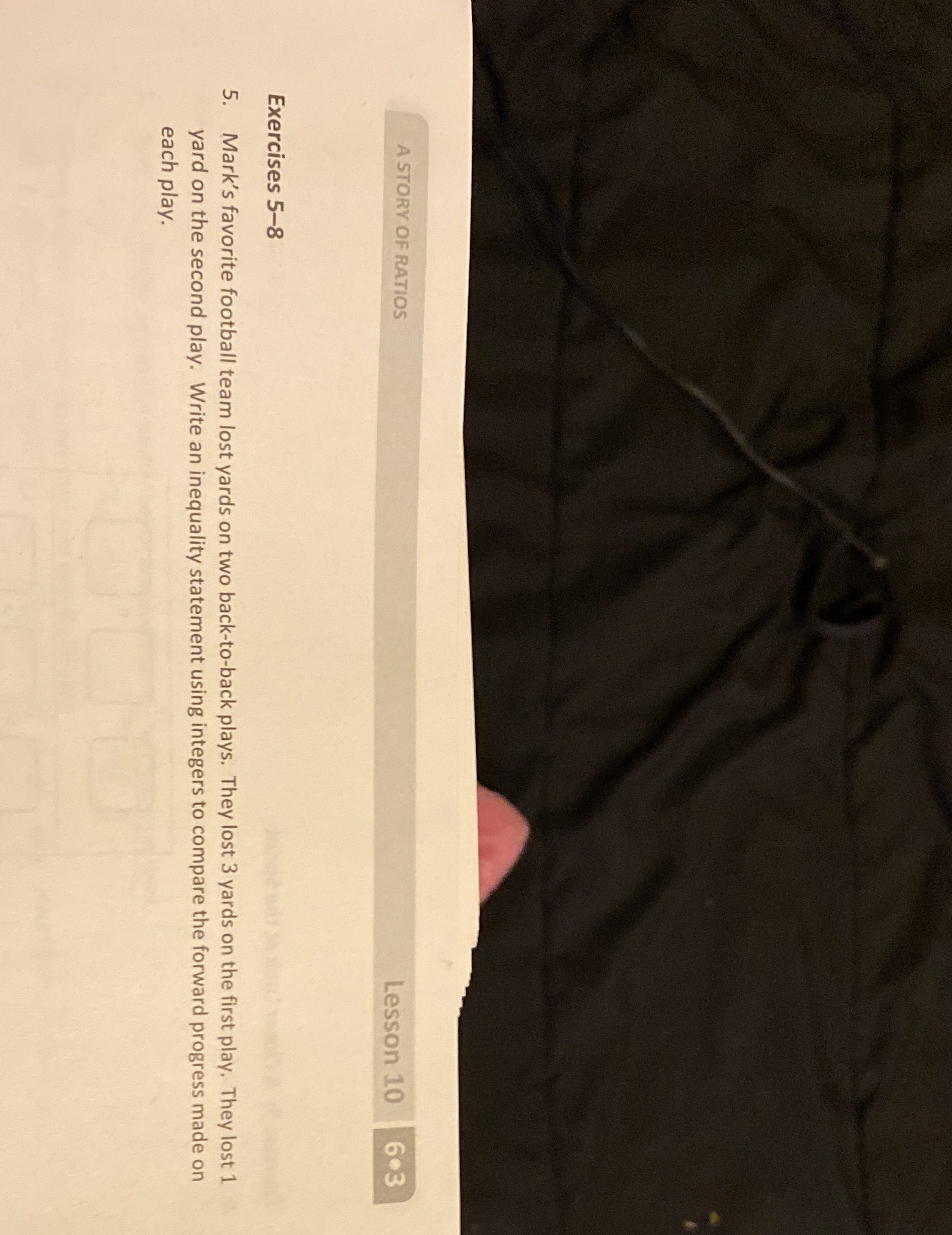 A STORY OF RATIOS Lesson 10 6.3 Exercises 5-8 5.