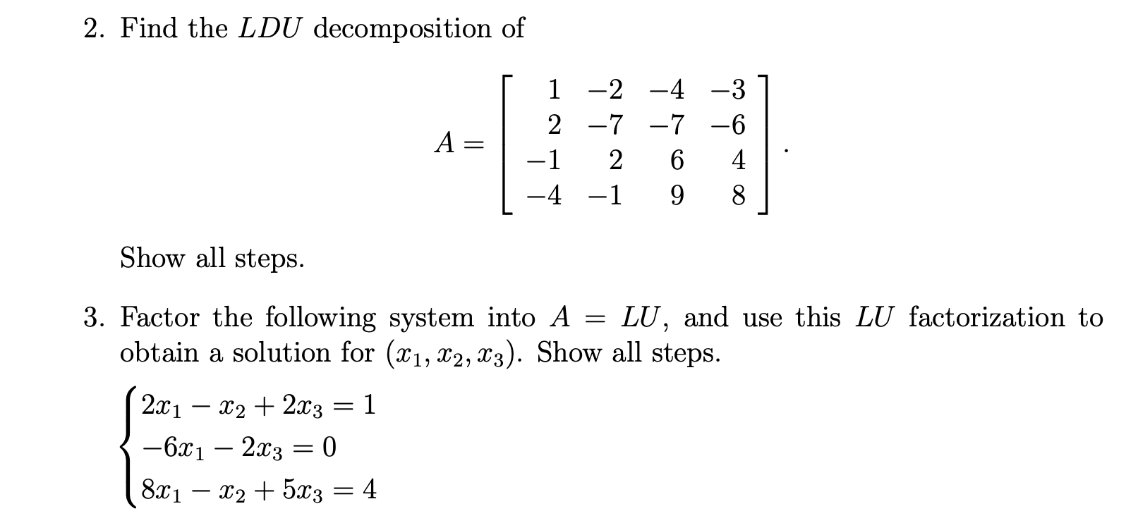 Please answer it ASAP, thank u. 2. Find the LDU