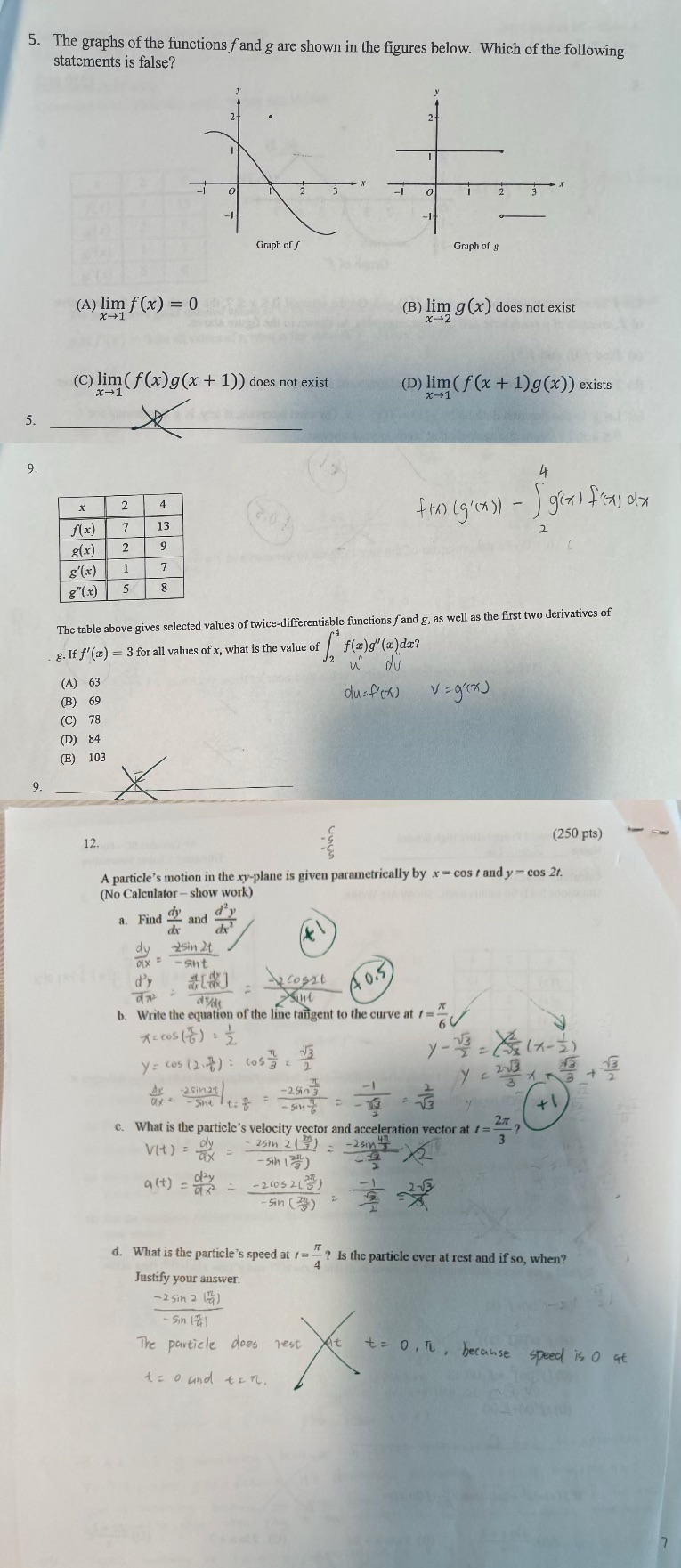 All the wrong ones needs help 5. The graphs of