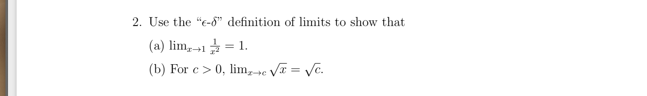 Apply Section 4.1 of "Intro to Real Analysis" by