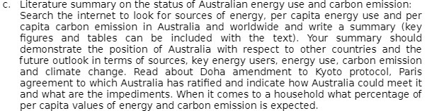 C. Literature summary on the status of Australian