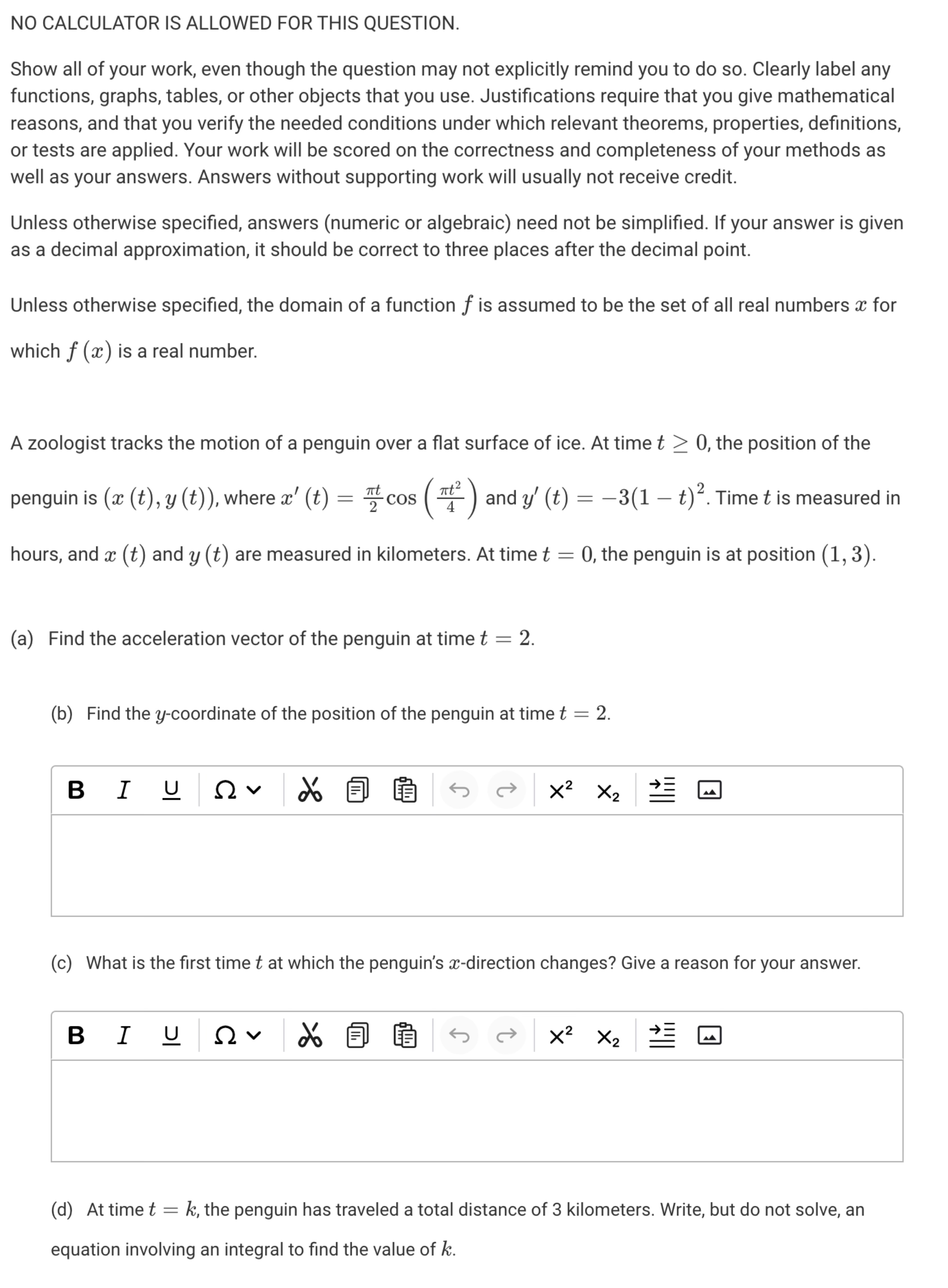 All parts needs help NO CALCULATOR IS ALLOWED FOR