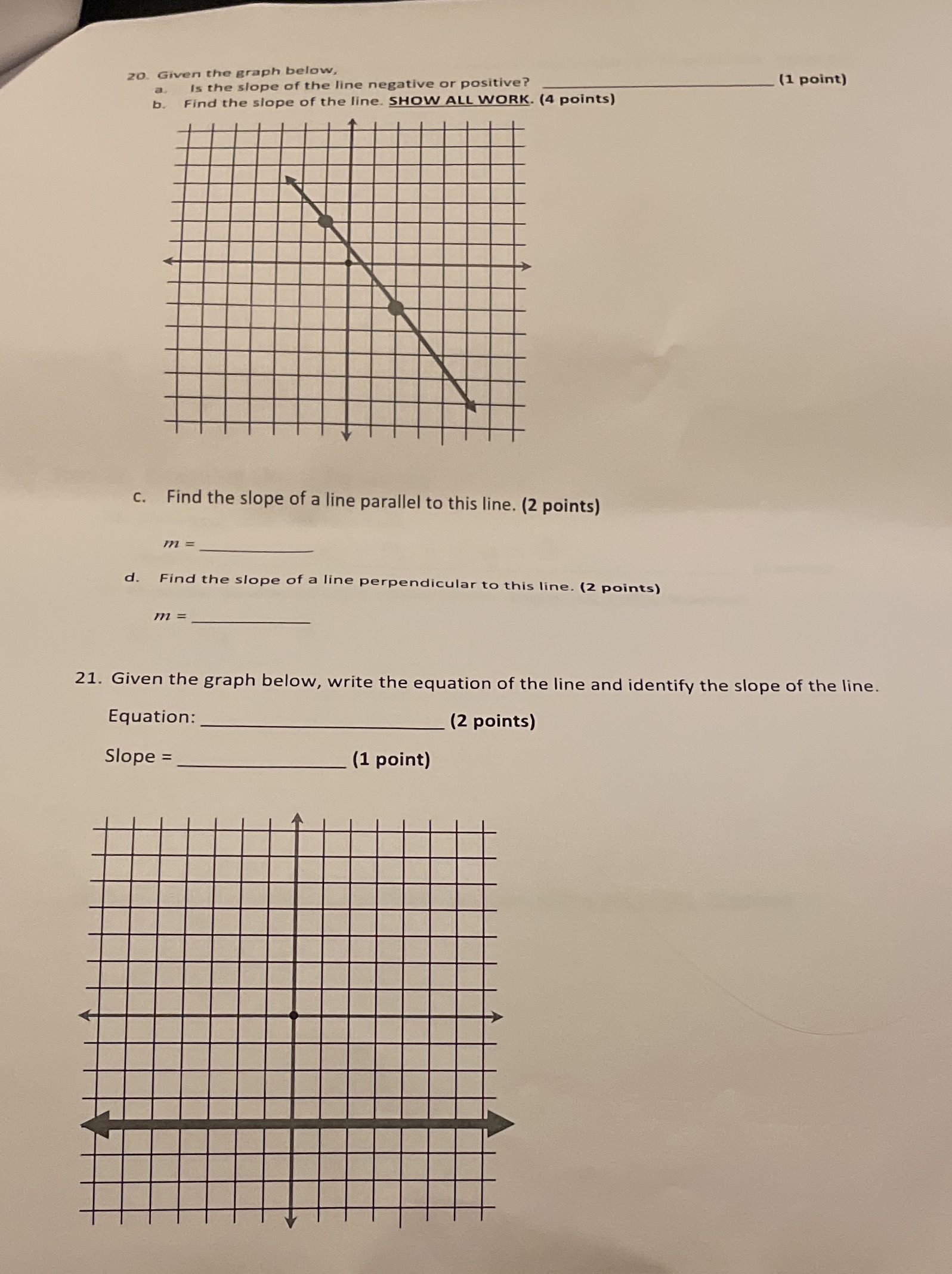 Show all work( need done within 20 mins) 20.