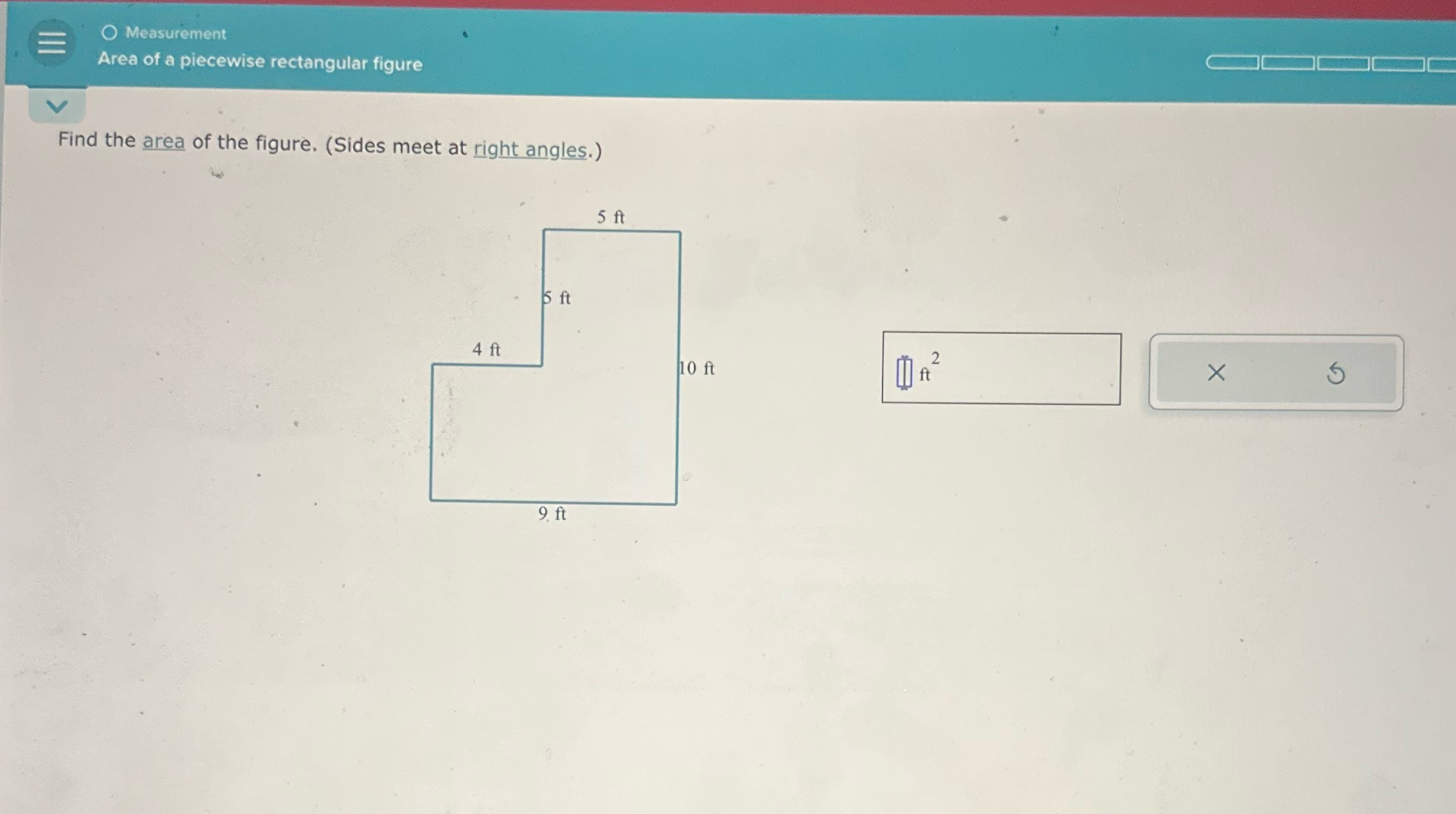 E O Measurement Area of a piecewise rectangular