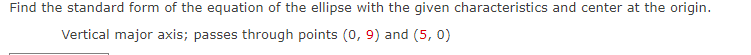 Find the standard form of the equation of the