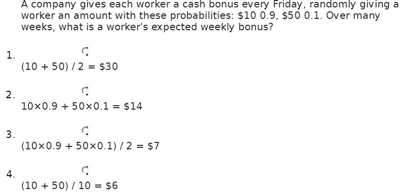A company gives each worker a cash bonus every