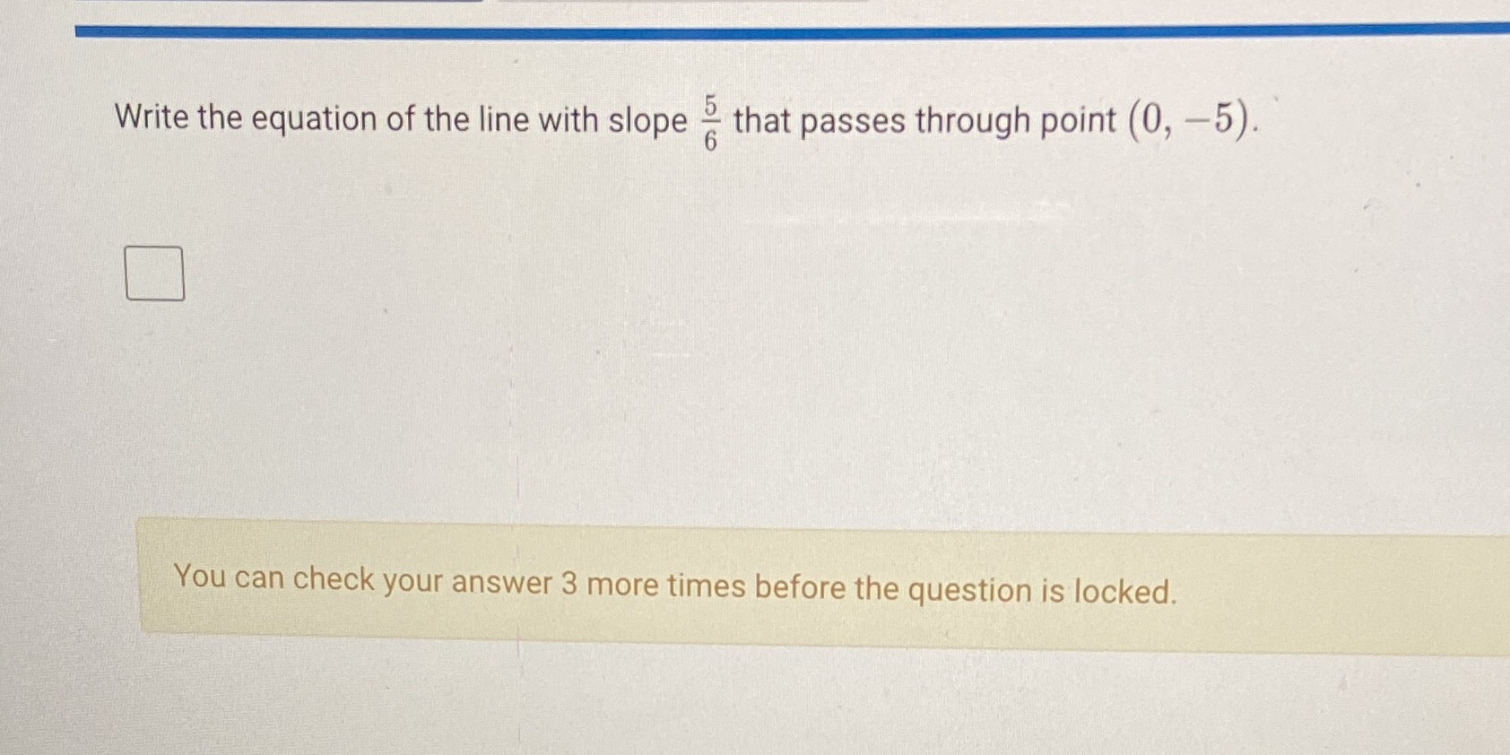 Write the equation of the line with slope . that
