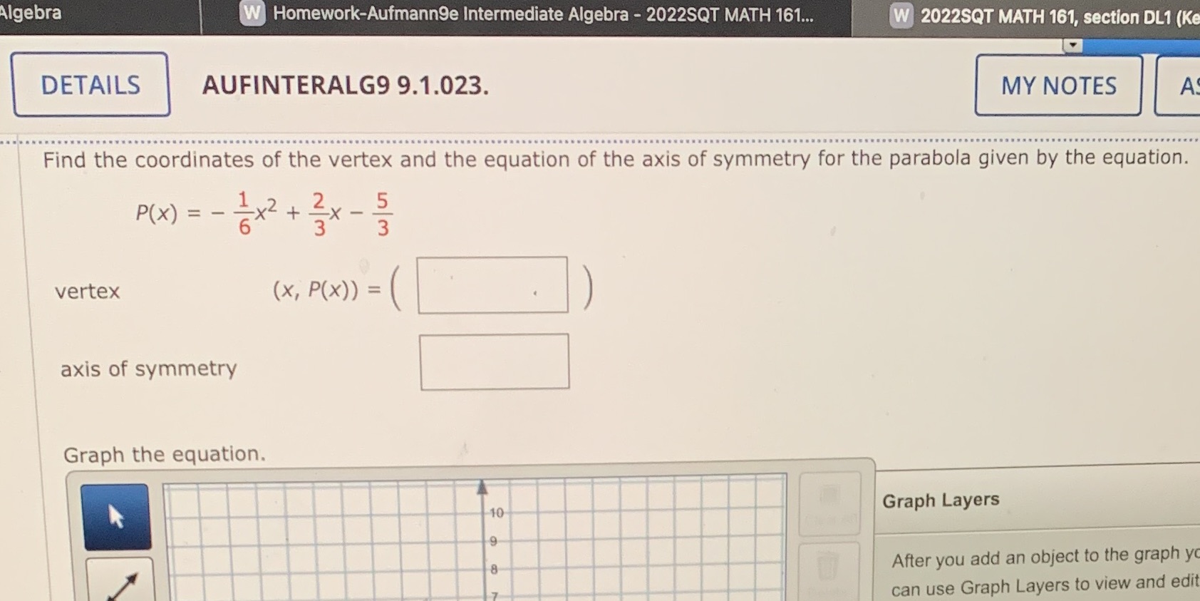 Algebra W Homework-Aufmann9e Intermediate Algebra