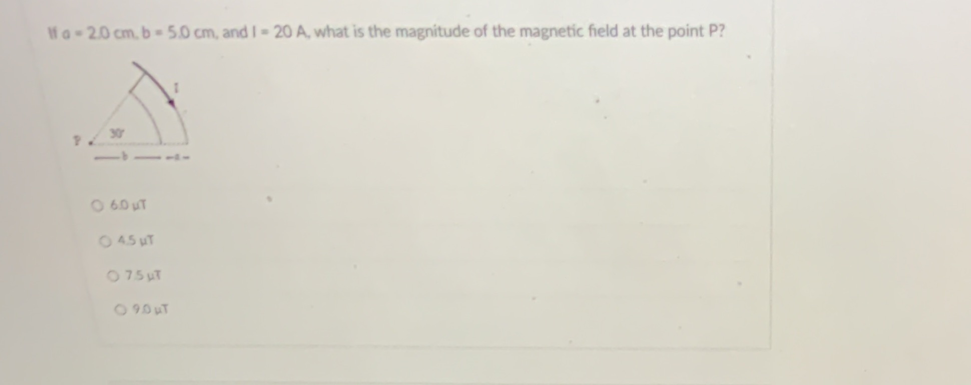 18 If a - 2.0 cm. b - 5.0 cm, and / = 20 A, what