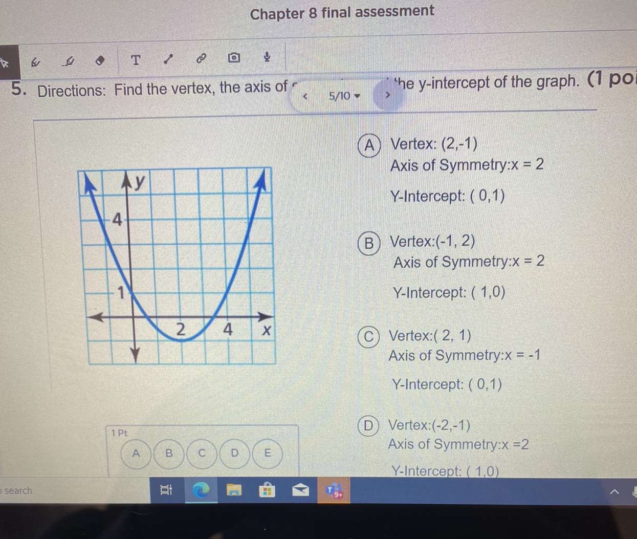 Chapter 8 final assessment R T 5. Directions: