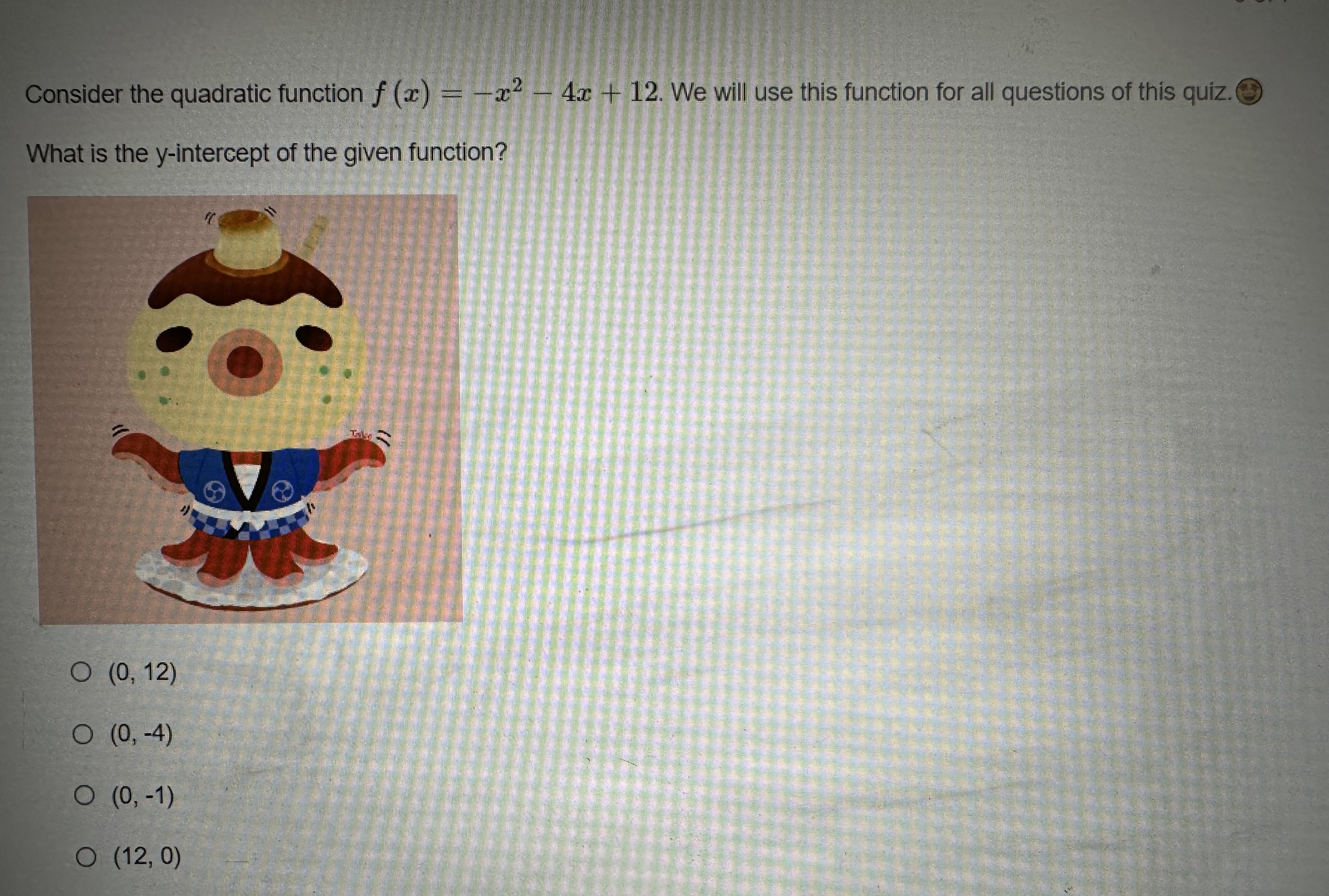 Consider the quadratic function f () = -2 - 4x +