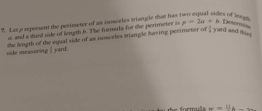 I need help /. Let p represent the perimeter of