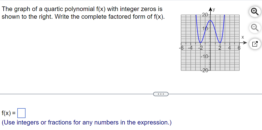 The graph of a quartic polynomial x) with integer