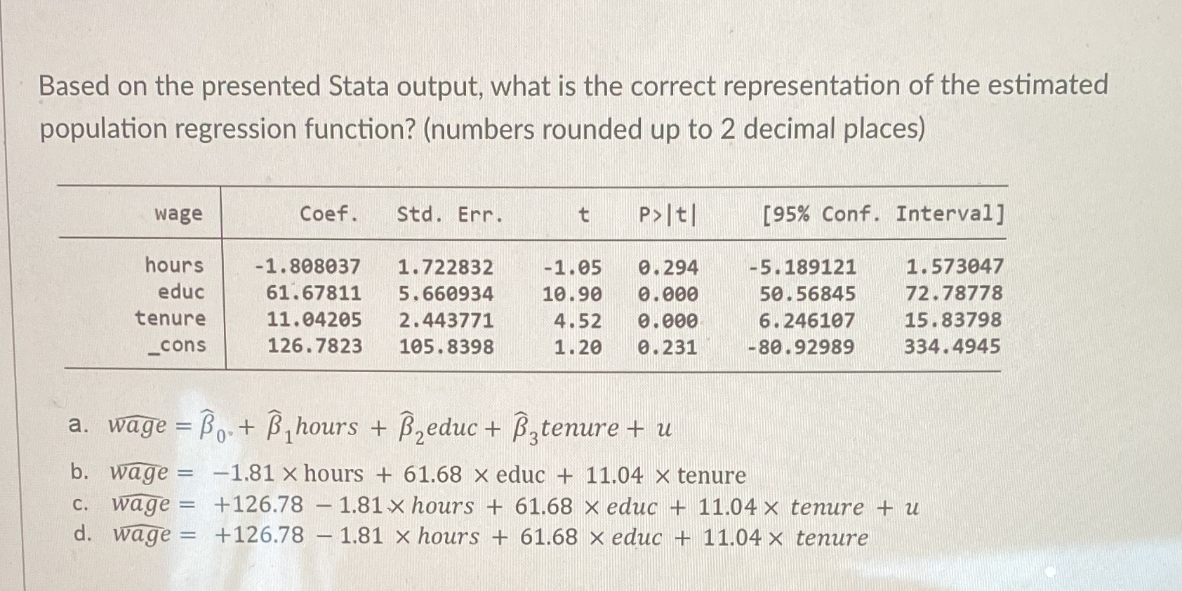 Based on the presented Stata output, what is the