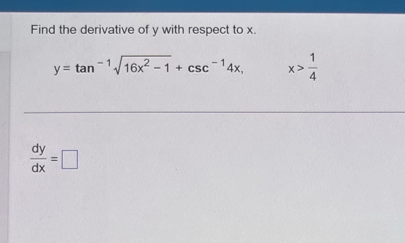 3.9 #20 Find the derivative of y with respect to
