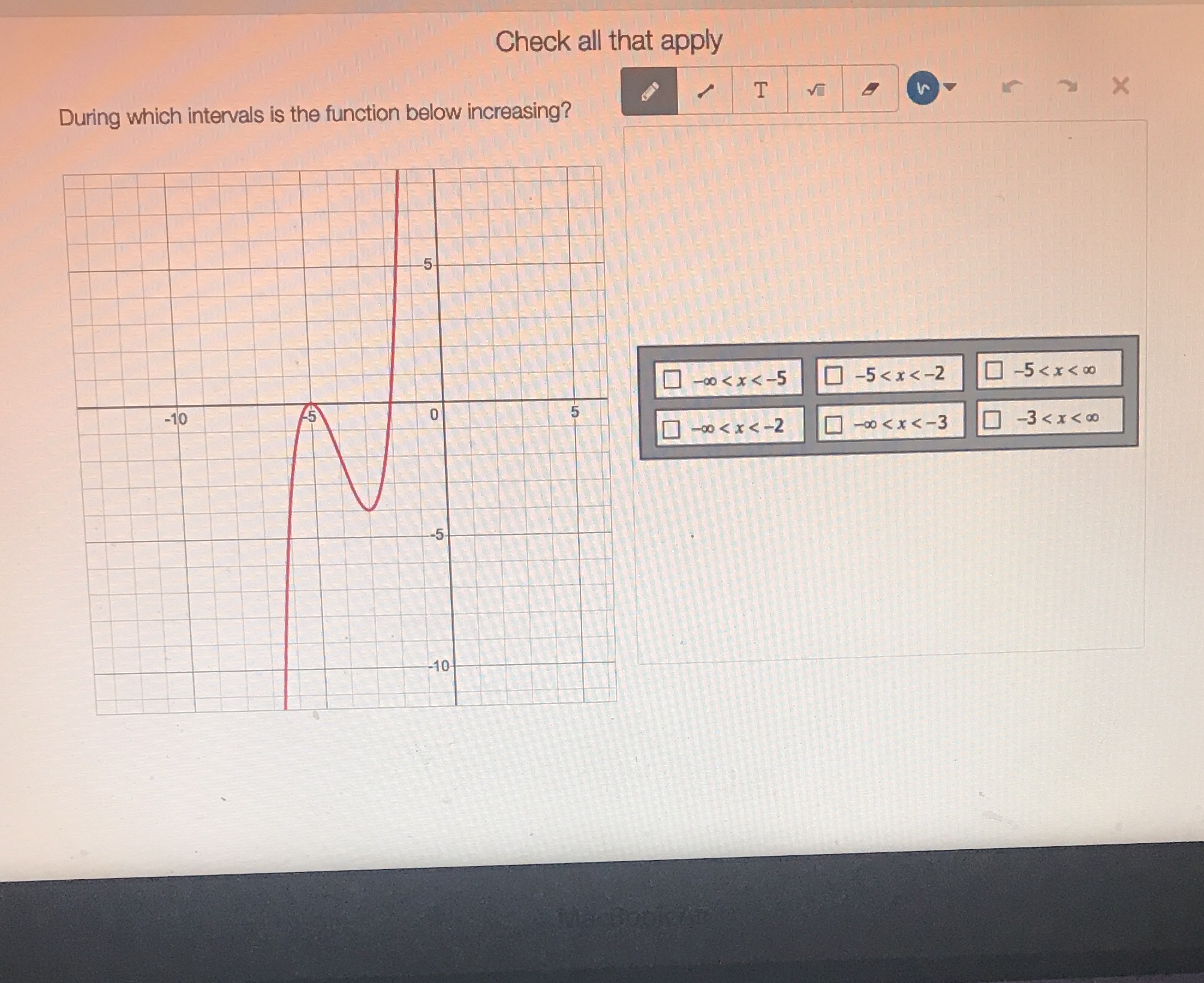 Check all that apply T During which intervals is
