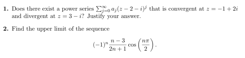 1. Does there exist a power series 23:\" {1.3-(2:
