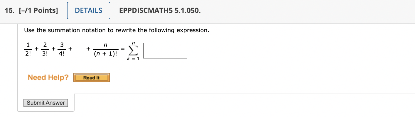 15. [-/1 Points] DETAILS EPPDISCMATH5 5.1.050.
