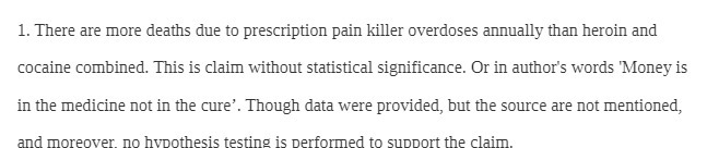 1. There are more deaths due to prescription pain