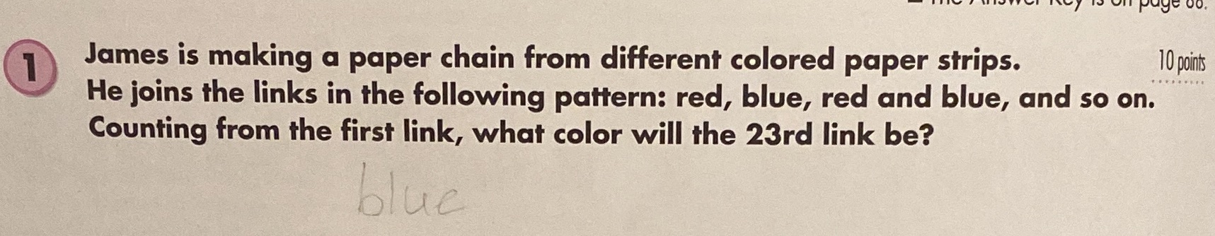 0. 1 James is making a paper chain from different