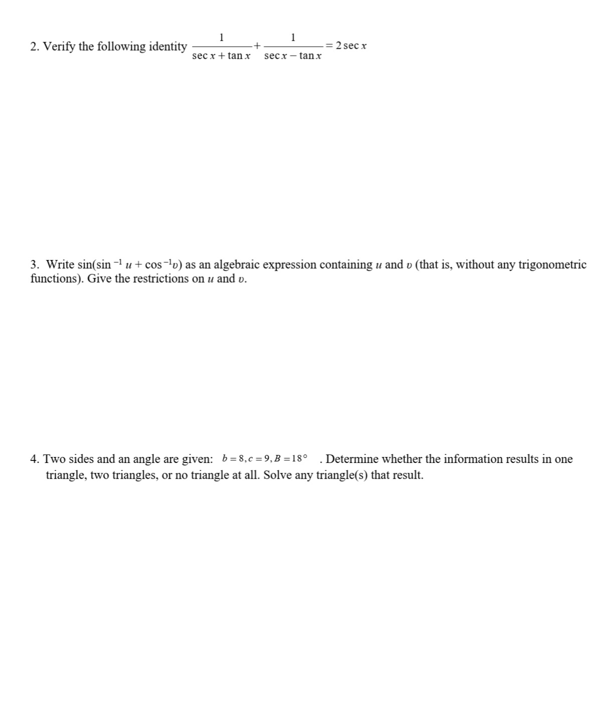 1. Solve each equation over the interval 0 5 0