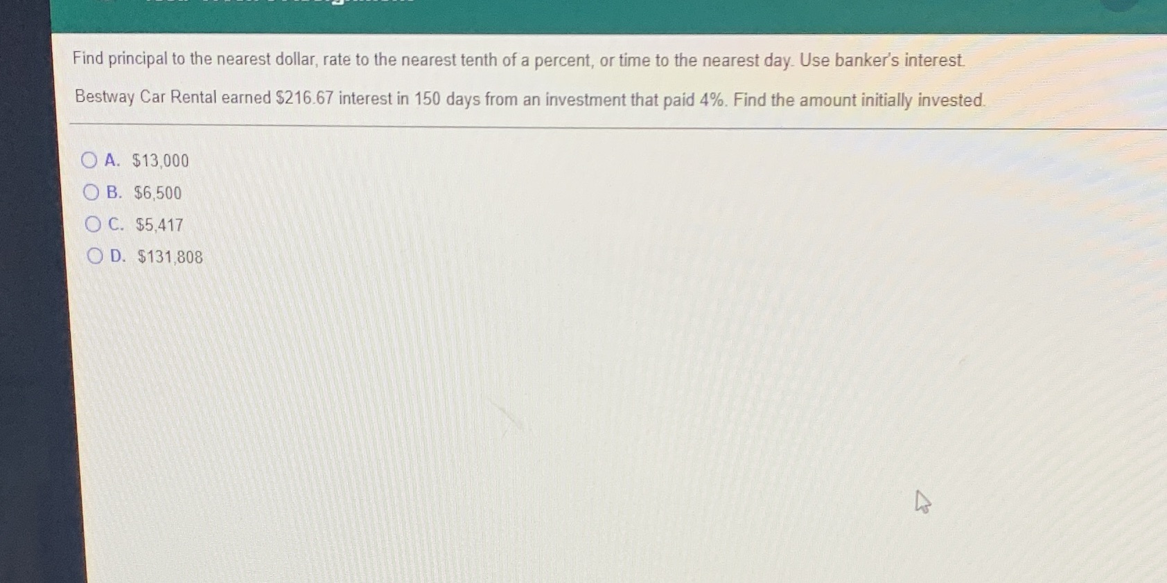 How to solve Find principal to the nearest