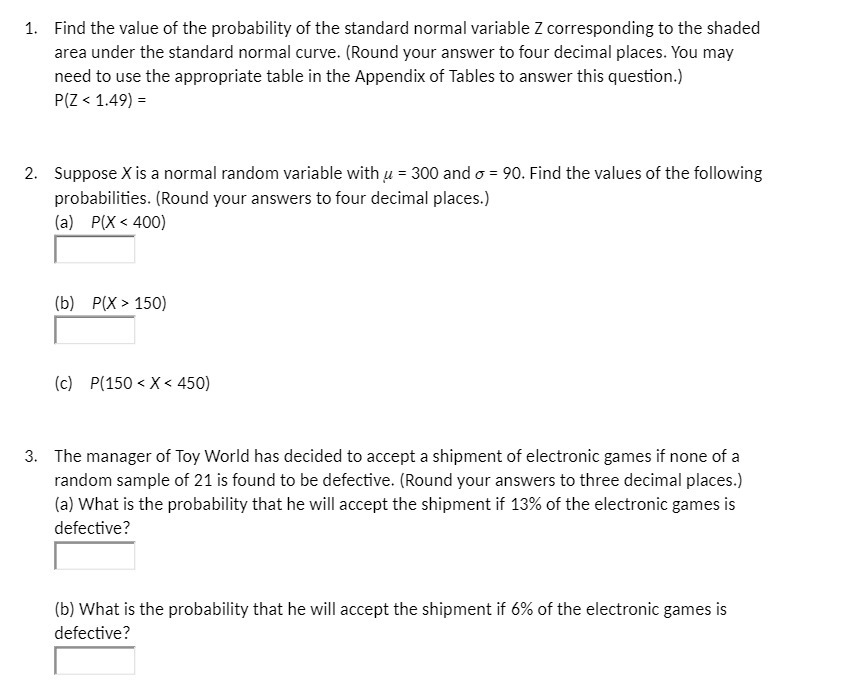 1. Find the value of the probability of the