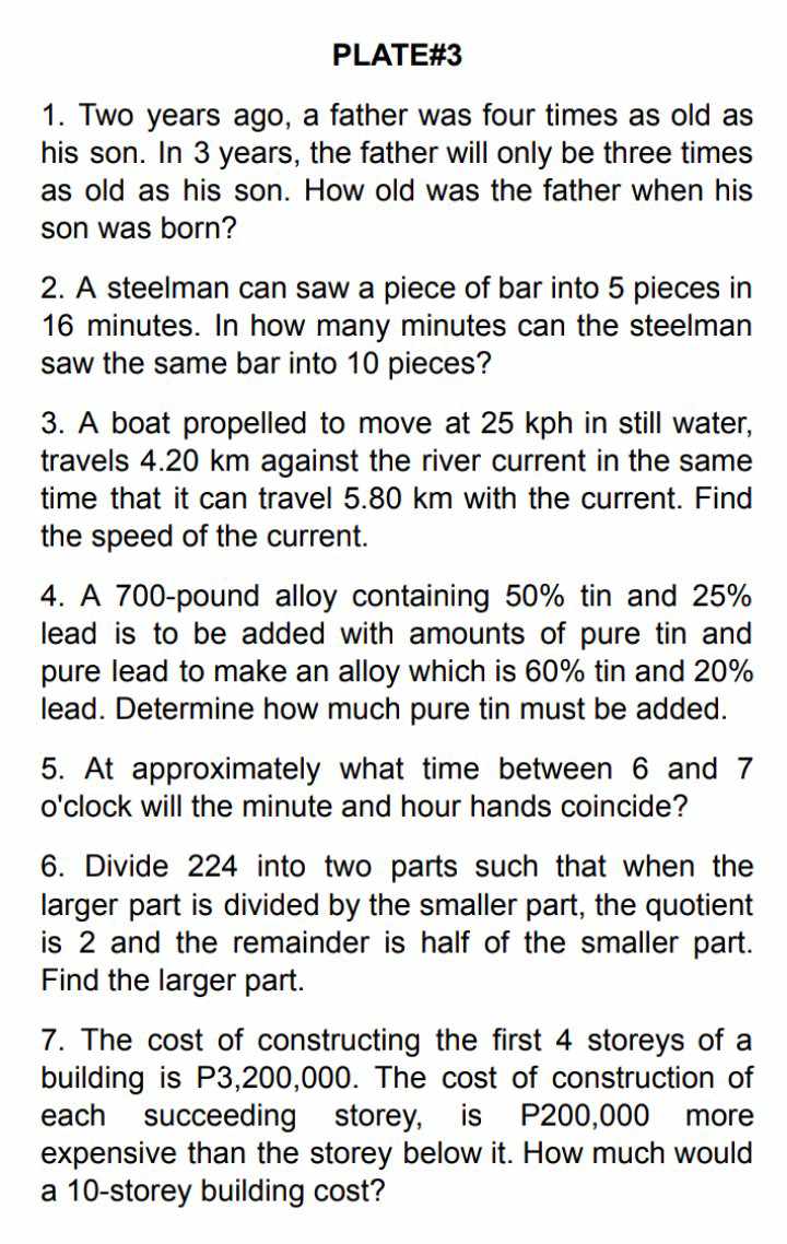 PLATE#3 1. Two years ago, a father was four times