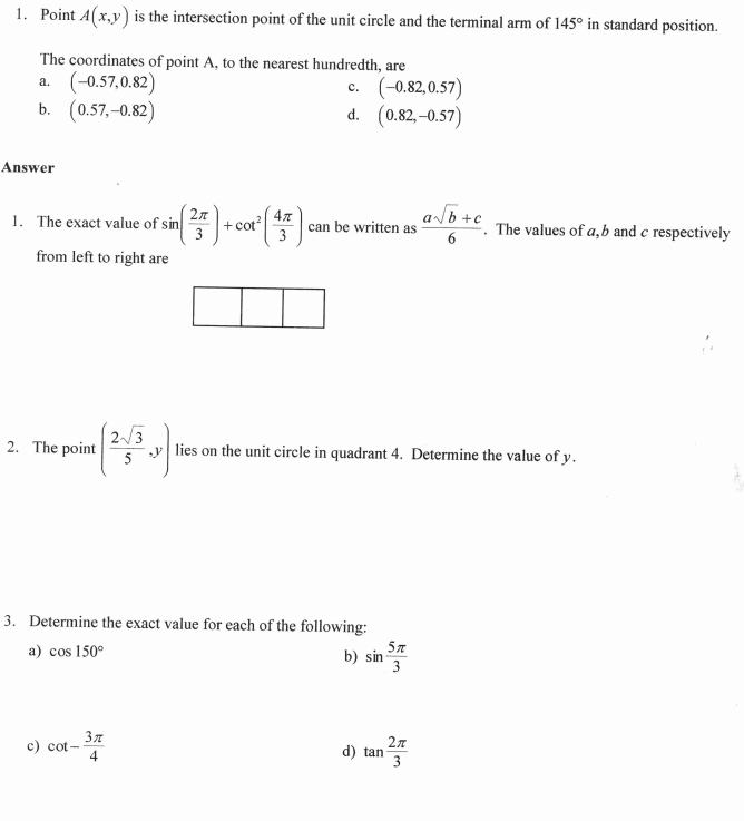 how do i do these? 1. Determine the measure(s) of