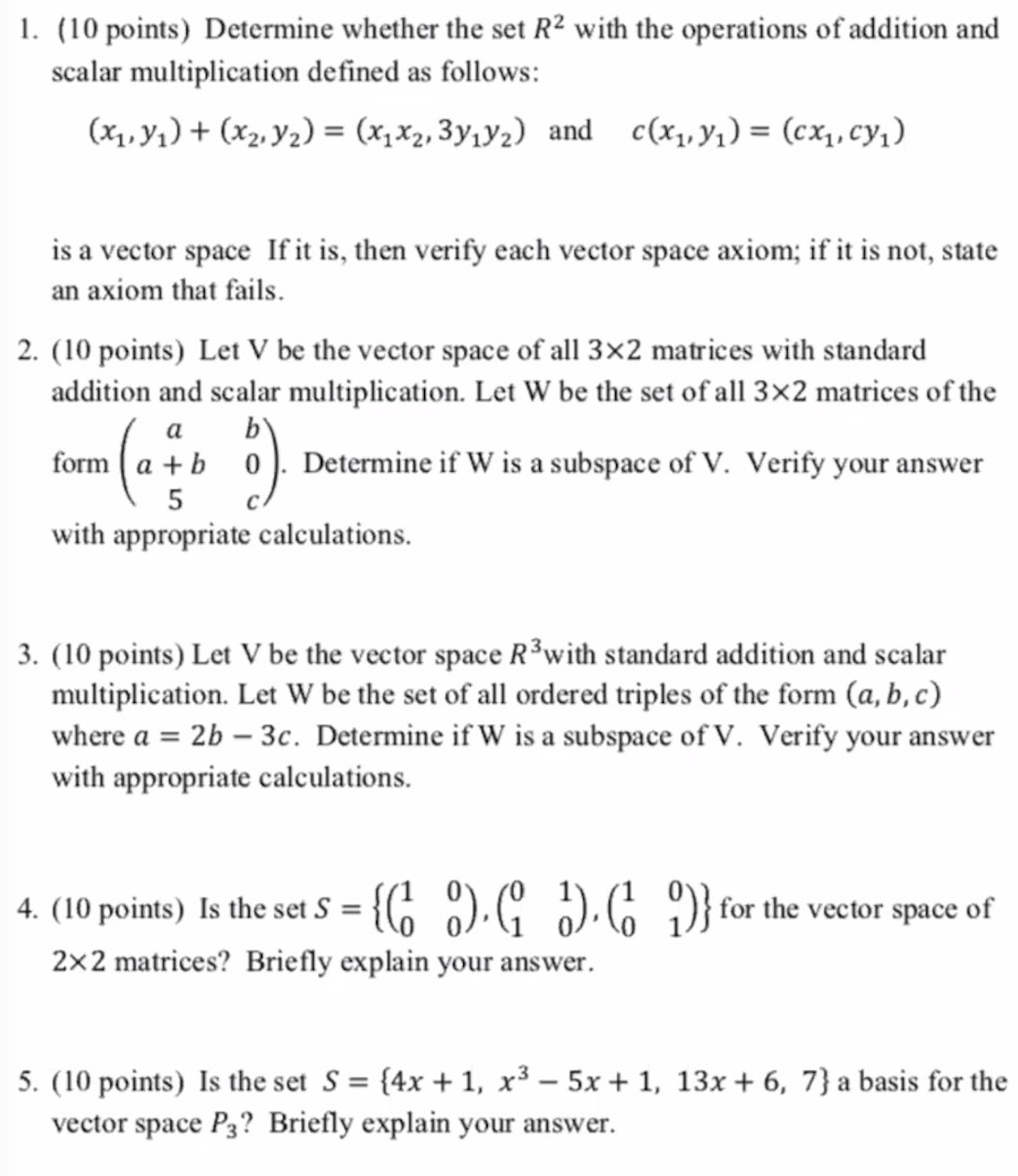 l. (l0 points) Determine whether the set R2 with