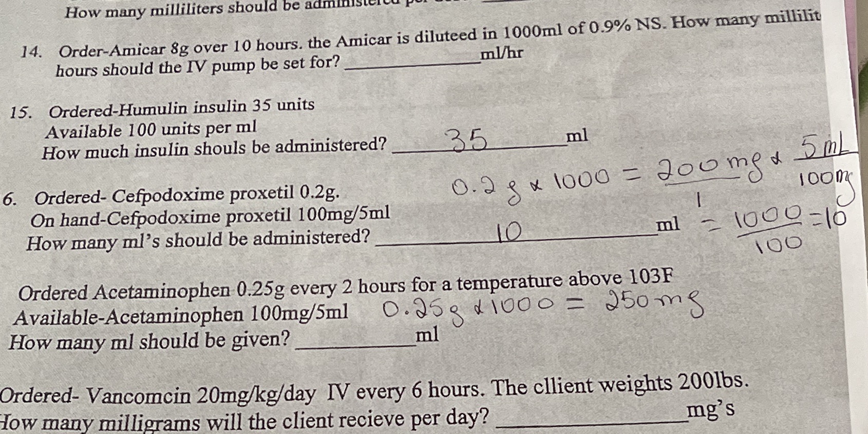 How many milliliters should be administ 14.