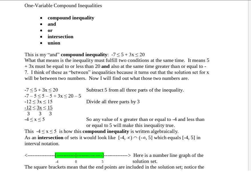 Problem: and compound | or compound -2 < 26 +7x