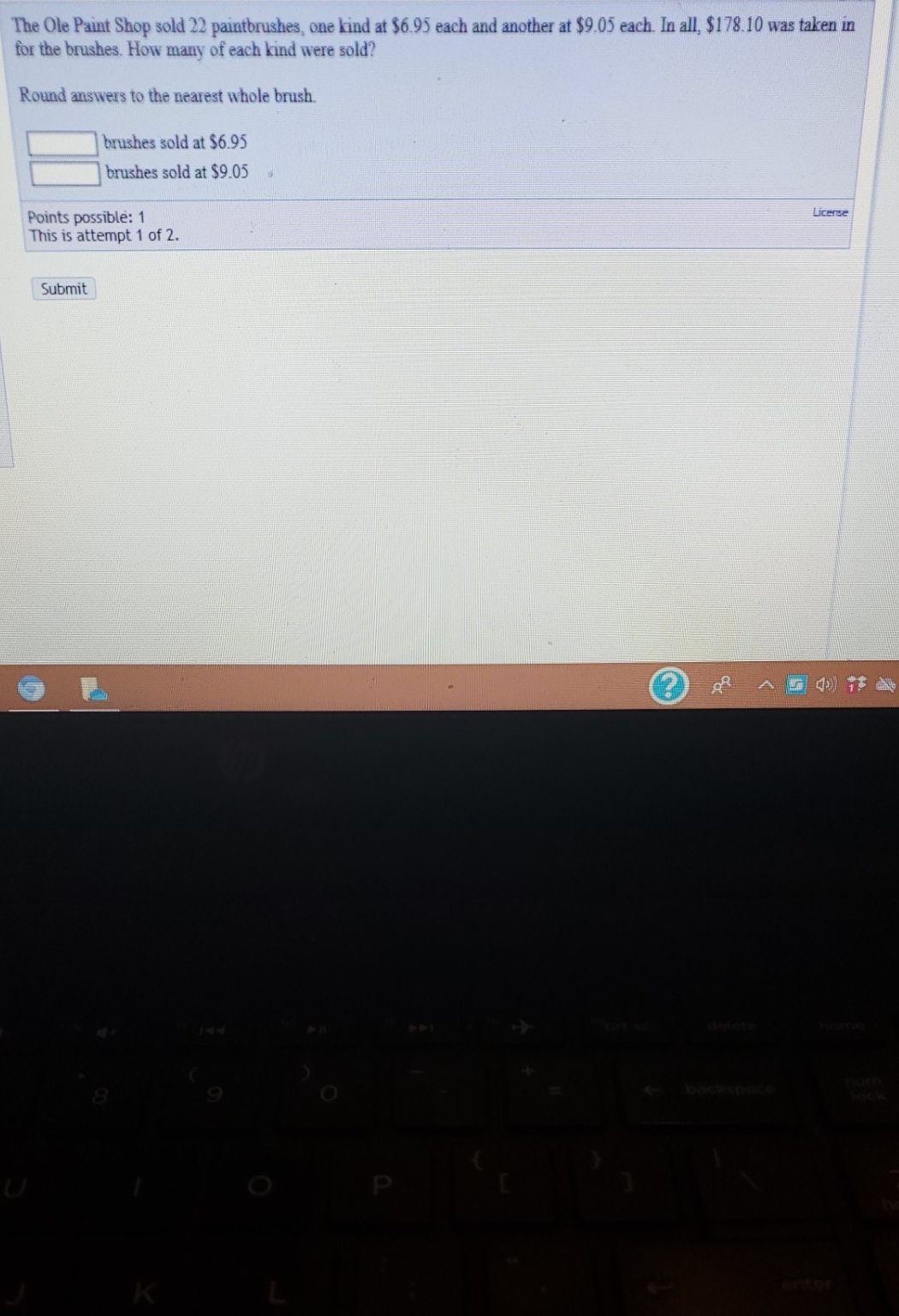 need help with this The Ole Paint Shop sold 22