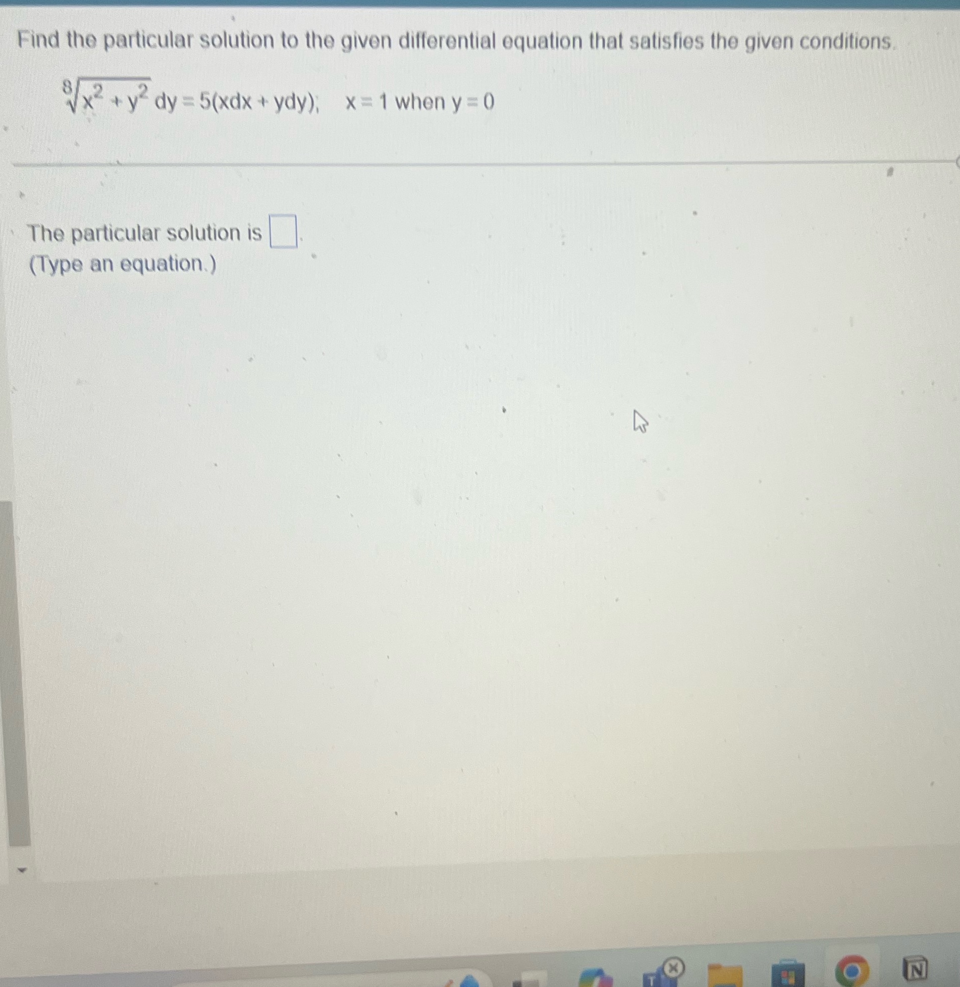 Find the particular solution to the given