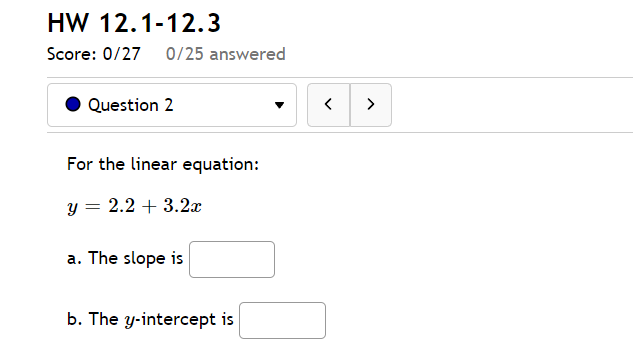 Question 1 < Which of the following are linear