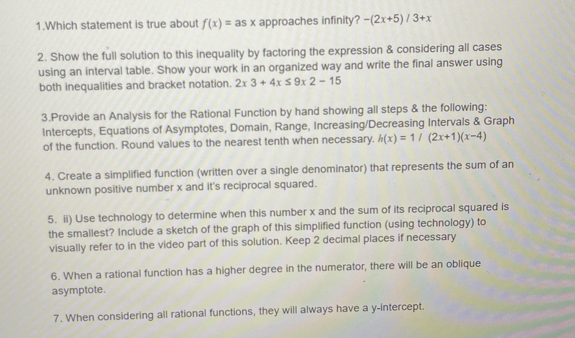 1.Which statement is true about f(x) = as x