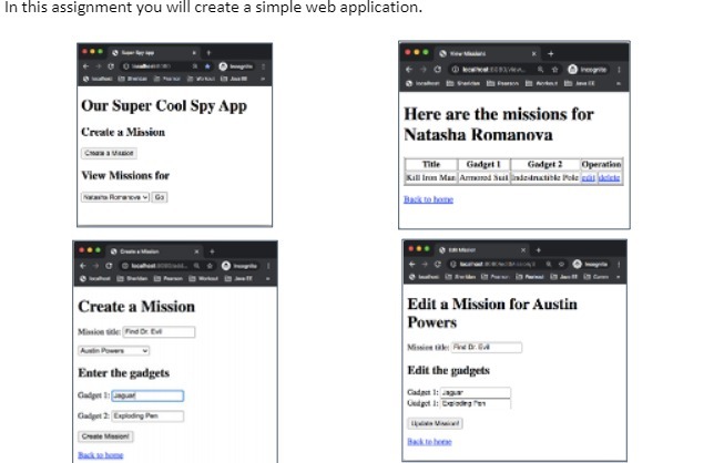 In this assignment you will create a simple web