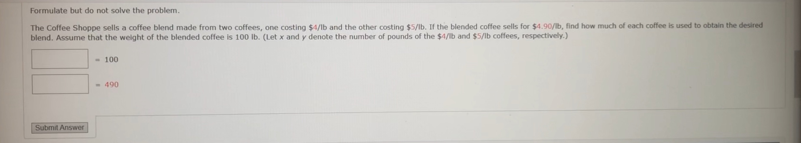 please help with this question Formulate but do