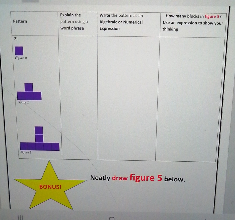 need answers Explain the Write the pattern as an
